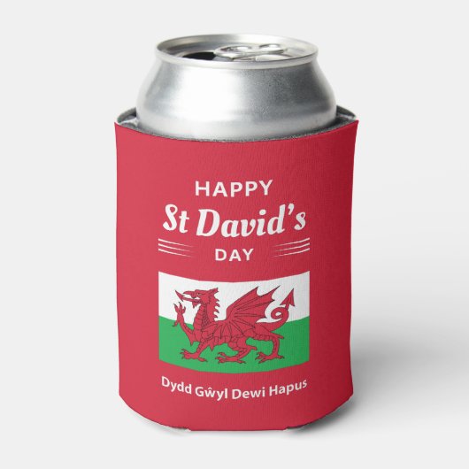 Happy St David's Day Dydd GÆDewi Hapus 2 Dosenkühler (Kanne Vorderseite)