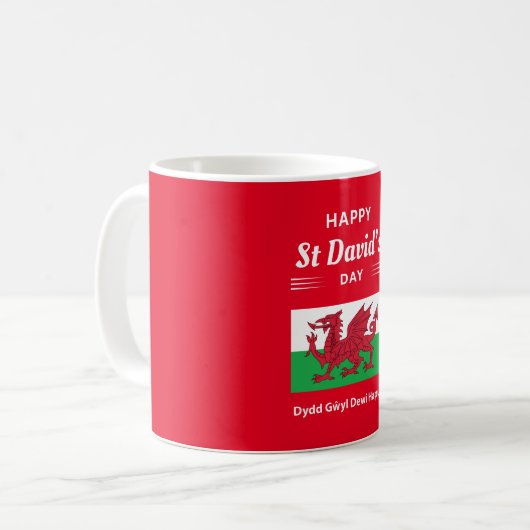 Happy St David's Day Dydd GÆDewi Hapus 2 Kaffeetasse (Vorderseite Links)