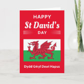 Happy St David's Day Dydd GÆDewi Hapus 2 Karte (Vorderseite)