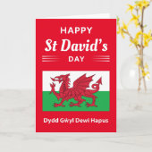 Happy St David's Day Dydd GÆDewi Hapus 2 Karte (Gelbe Blume)