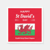 Happy St David's Day Dydd GÆDewi Hapus 2 Serviette (Vorderseite)