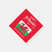 Happy St David's Day Dydd GÆDewi Hapus 2 Serviette (Ecke)
