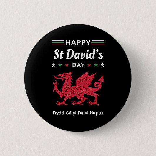 Happy St David's Day Dydd GÆDewi Hapus 3 Button (Vorderseite)