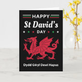 Happy St David's Day Dydd GÆDewi Hapus 3 Karte (Gelbe Blume)