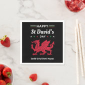 Happy St David's Day Dydd GÆDewi Hapus 3 Serviette (Beispiel)