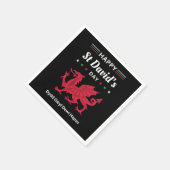 Happy St David's Day Dydd GÆDewi Hapus 3 Serviette (Ecke)
