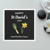 Happy St David's Day Dydd GÆDewi Hapus 4 Serviette