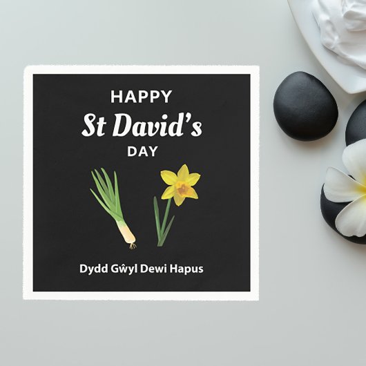 Happy St David's Day Dydd GÆDewi Hapus 4 Serviette