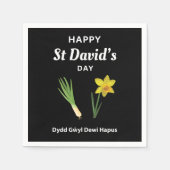 Happy St David's Day Dydd GÆDewi Hapus 4 Serviette (Vorderseite)