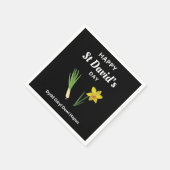 Happy St David's Day Dydd GÆDewi Hapus 4 Serviette (Ecke)