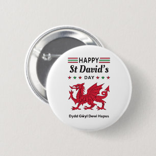 Happy St David's Day Dydd GÆDewi Hapus 5 Button