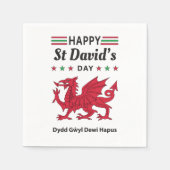 Happy St David's Day Dydd GÆDewi Hapus 5 Serviette (Vorderseite)