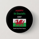 Happy St David's Day Dydd GÆDewi Hapus Button (Vorderseite)