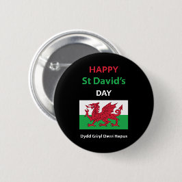 Happy St David's Day Dydd GÆDewi Hapus Button