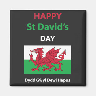 Happy St David's Day Dydd GÆDewi Hapus Magnet