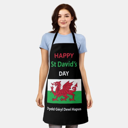 Happy St David's Day Dydd GÆDewi Hapus Schürze (Getragen)