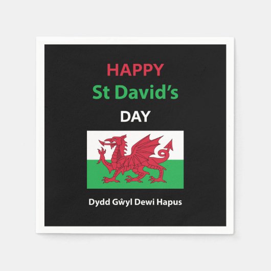 Happy St David's Day Dydd GÆDewi Hapus Serviette (Vorderseite)