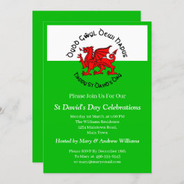 Happy St Davids Day im keltischen Stil Einladung