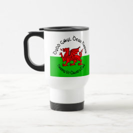 Happy St Davids Day im keltischen Stil Reisebecher