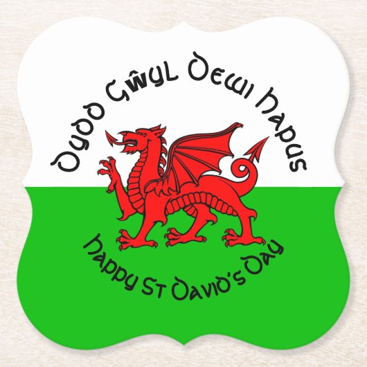 Happy St Davids Day im keltischen Stil Untersetzer (Vorderseite)