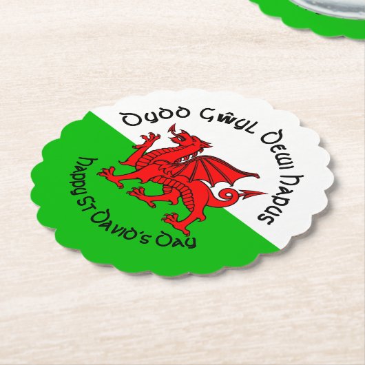 Happy St Davids Day im keltischen Stil Untersetzer (angewinkelt)