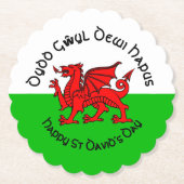 Happy St Davids Day im keltischen Stil Untersetzer (Vorderseite)