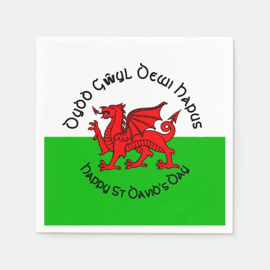 Happy St Davids Day in Celtic Style Cocktail Serviette (Vorderseite)
