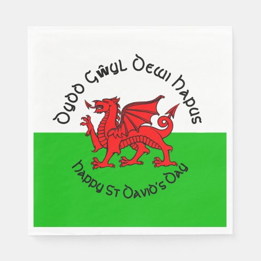 Happy St Davids Day in Celtic Style Luncheon Serviette (Vorderseite)