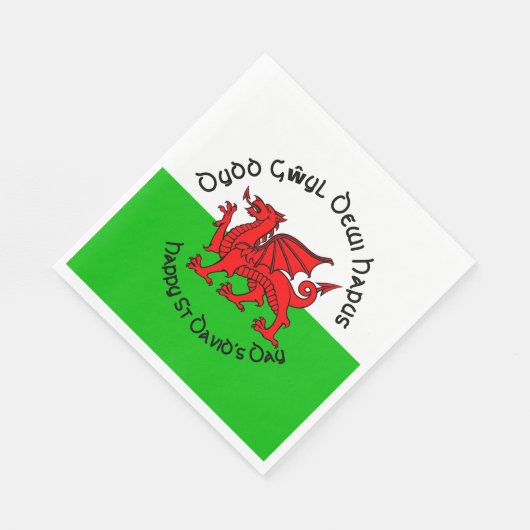 Happy St Davids Day in Celtic Style Luncheon Serviette (Ecke)