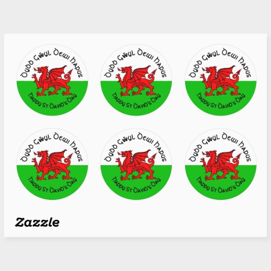 Happy St Davids Day in Celtic Style Sticker (Blatt)
