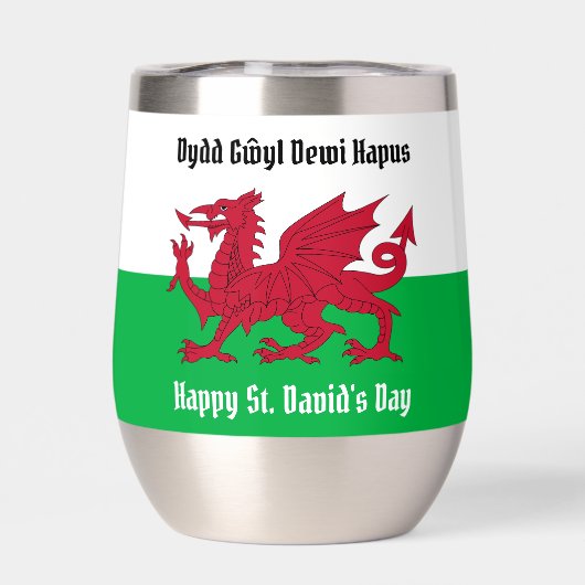 Happy St. David's Day Red Dragon Welsh Flag (Rückseite)
