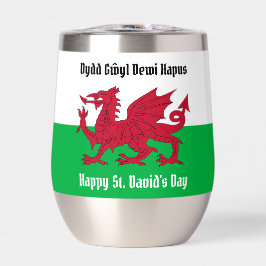 Happy St. David's Day Red Dragon Welsh Flag