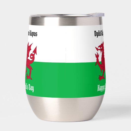 Happy St. David's Day Red Dragon Welsh Flag (Links)