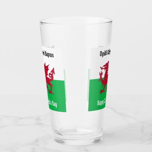 Happy St. David's Day Red Dragon Welsh Flag Glas (Rechts)