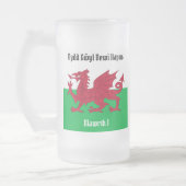 Happy St. David's Day Red Dragon Welsh Flag Mattglas Bierglas (Links)