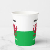 Happy St. David's Day Red Dragon Welsh Flag Pappbecher (Rechts)