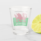 Happy St. David's Day Red Dragon Welsh Flag Schnapsglas (Rückseite)