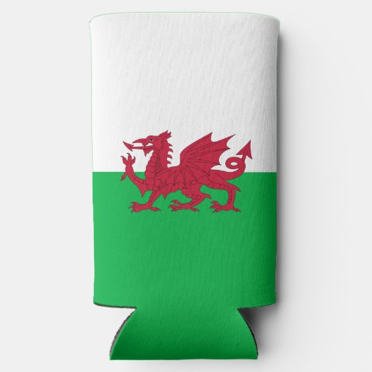 Happy St. David's Day Red Dragon Welsh Flag Selters Dosenkühler (Rückseite)