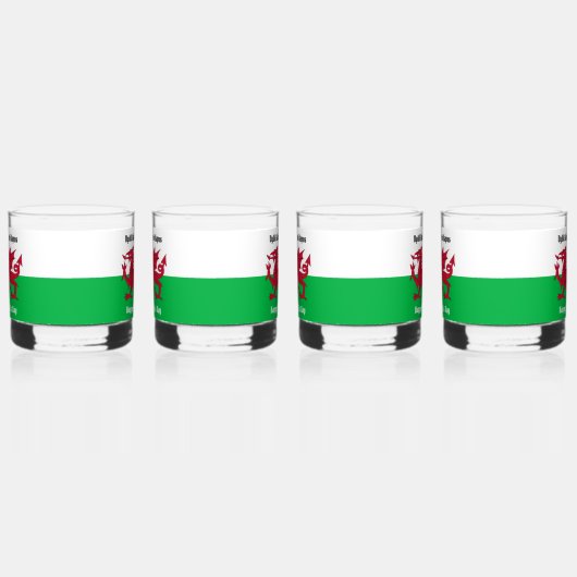 Happy St. David's Day Red Dragon Welsh Flag Whiskyglas (Rechts)