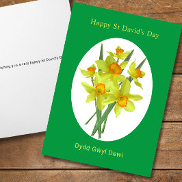 Happy St David's Day Welsh Daffodils Karte