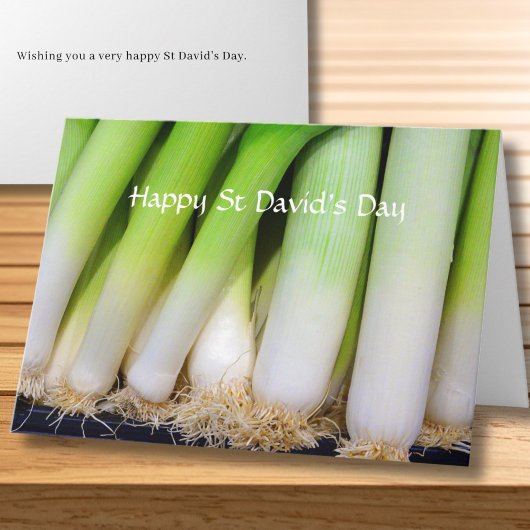 Happy St David's Day Welsh Leeks Personalized Karte