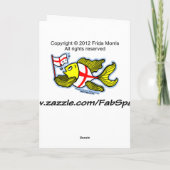 Happy St Georges Day fun cartoon english flag fish Karte (Rückseite)