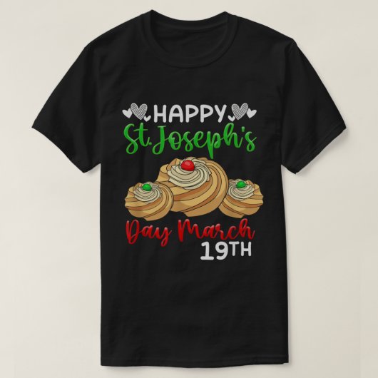 Happy St Joseph's Day März 19. Saint Joseph Zepp T-Shirt (Design vorne)