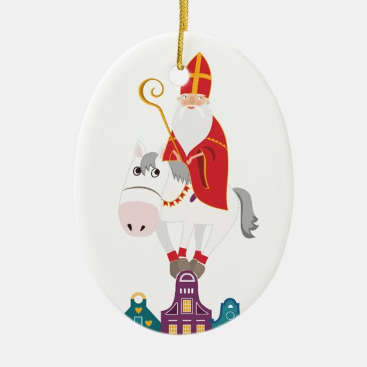 Happy St. Nicholas Day Gruß Keramik Ornament (Vorne)