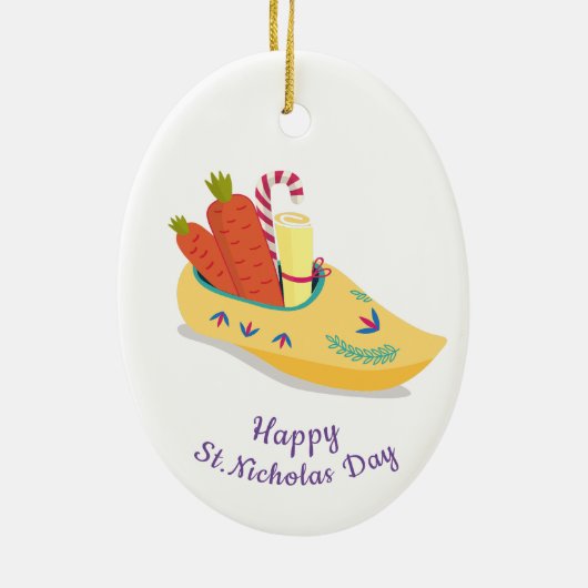 Happy St. Nicholas Day Gruß Keramik Ornament (Hinten)
