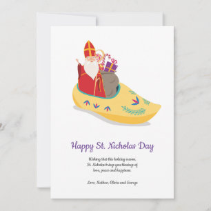 Happy St Nicholas Nicolas Klaas Klaus Greeting Feiertagskarte