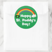 Happy St Paddy's Day Rainbow Runder Aufkleber (Tasche)