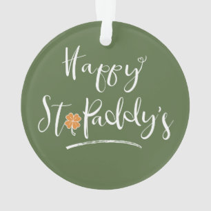 Happy St. Paddy's Orange Kleeblatt ID336 Ornament
