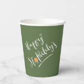 Happy St. Paddy's Orange Kleeblatt ID336 Pappbecher (Rückseite)