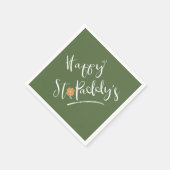 Happy St. Paddy's Orange Kleeblatt ID336 Serviette (Ecke)